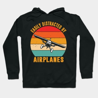 Easily Distracted By Airplanes Shirt Airplane Pilot Aviation Hoodie